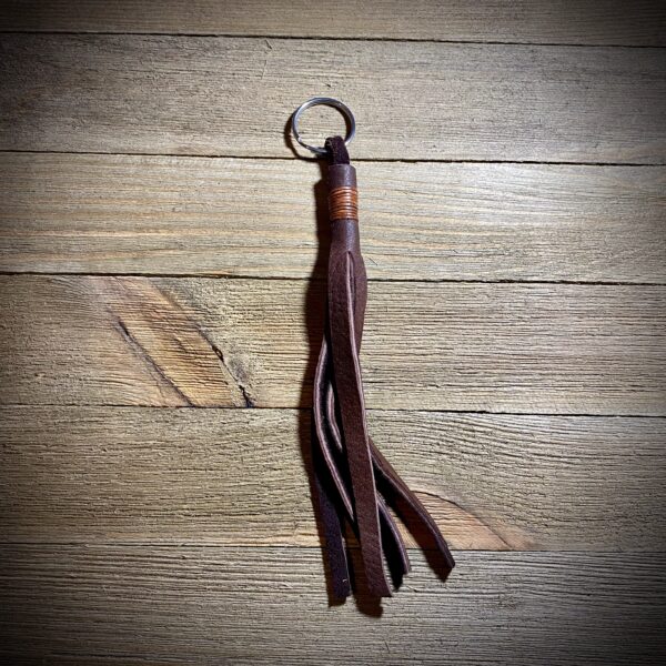 Handcrafted Leather Tassel Deerskin Keychain with soft texture and durable design