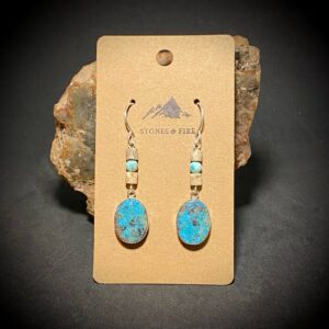 Turquoise Stone Dangle Earrings featuring vibrant turquoise stones and stone beads, adding natural elegance and color to any outfit